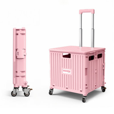 Chariot à roulettes pliable Viviendo 65L, rose