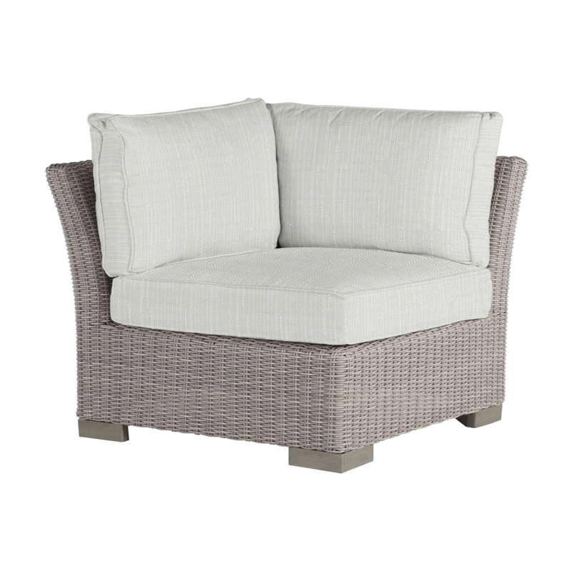 Club Woven Patio Lounge Chair with Cushions, Oyster, Welt, Verona Silver