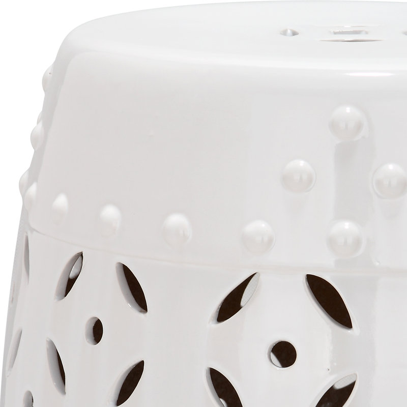 Tabouret de jardin Ameley, blanc