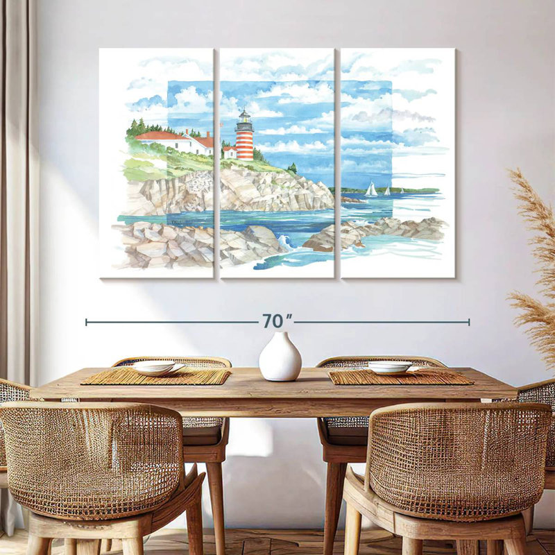 Vue du phare Gillard West Quoddy, H 42 po x l 65 po