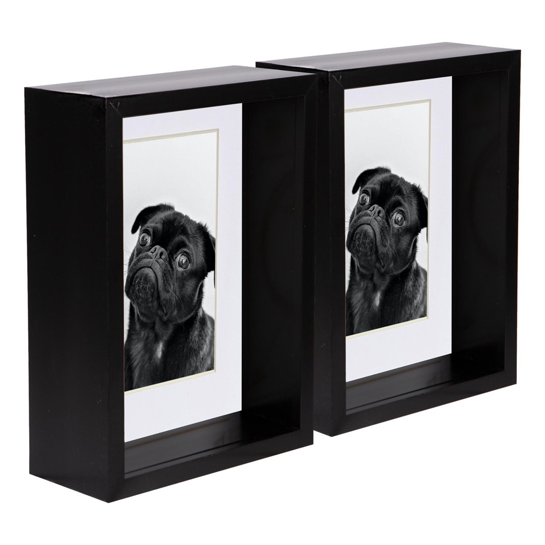 Nicola Spring - 5" x 7" 3D Deep Box Photo Frames - 4" x 6" Mount