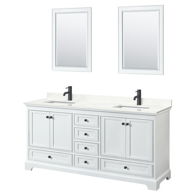 Deborah Double Bathroom Vanity with Quartz Top