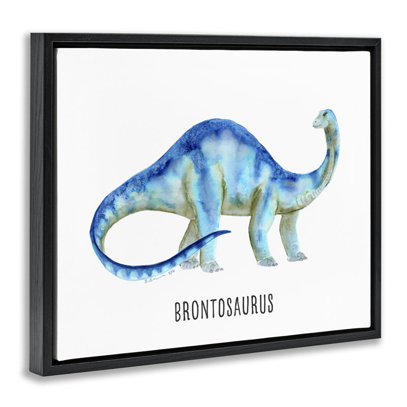 «Brontosaurus Dinosaur Apprendre» par Brett Blumenthal, Cadre noir, H 17 po x l 21 po