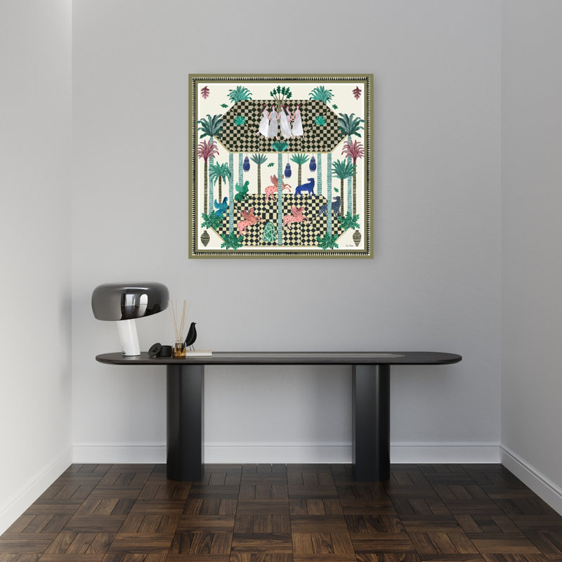 «Dancing Muses Contemporary Palm Tree Architecture», reproduction d'art, H 32 po x l 32 po