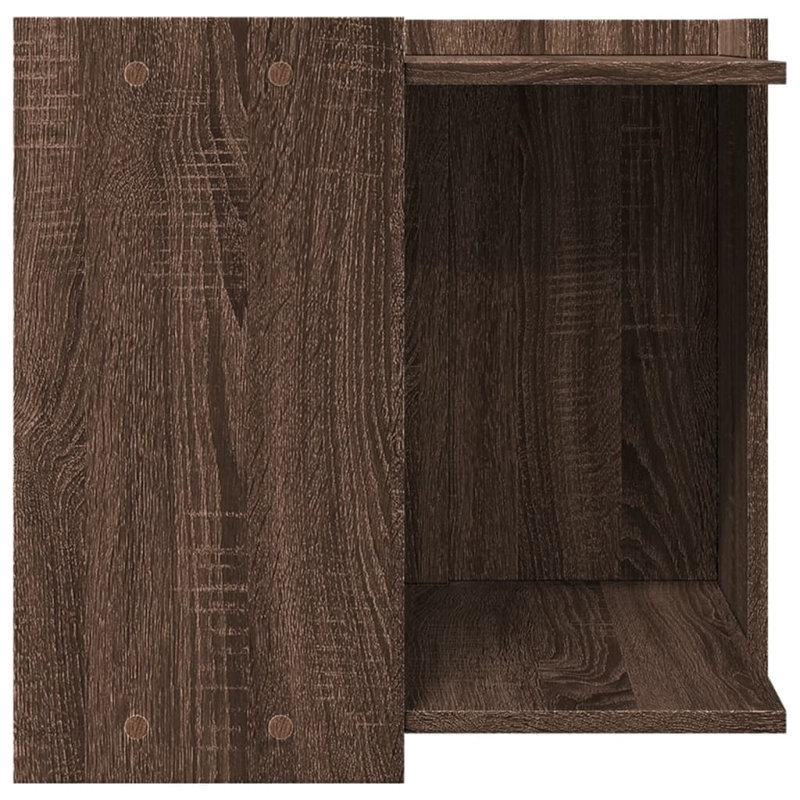 Engineered Wood Litter Box Enclosure, Brown Oak, 51cm H x 53cm W x 53cm D