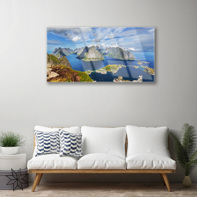 Landscape Bay Rocks - Unframed Graphic Art on Glass