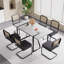 Ensemble de table de salle à manger avec chaises d'appoint rembourrées en velours-381291990-396102609-381291979