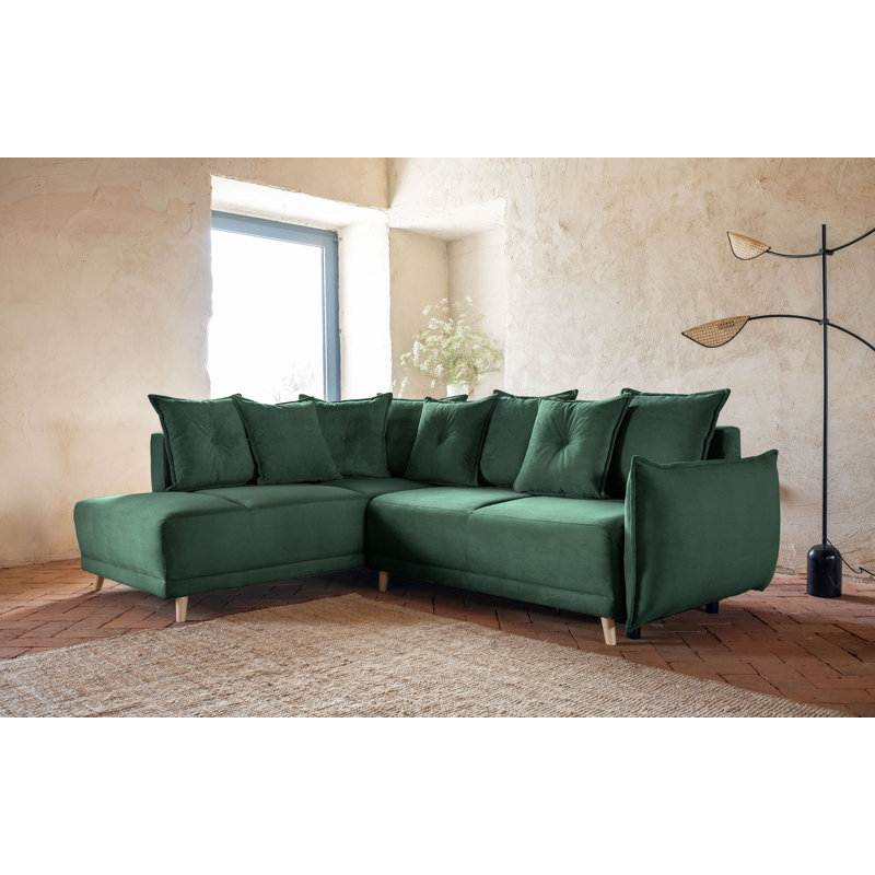 Lazy Lukka 6 Seater Sofa Bed, Left Hand Facing, Green