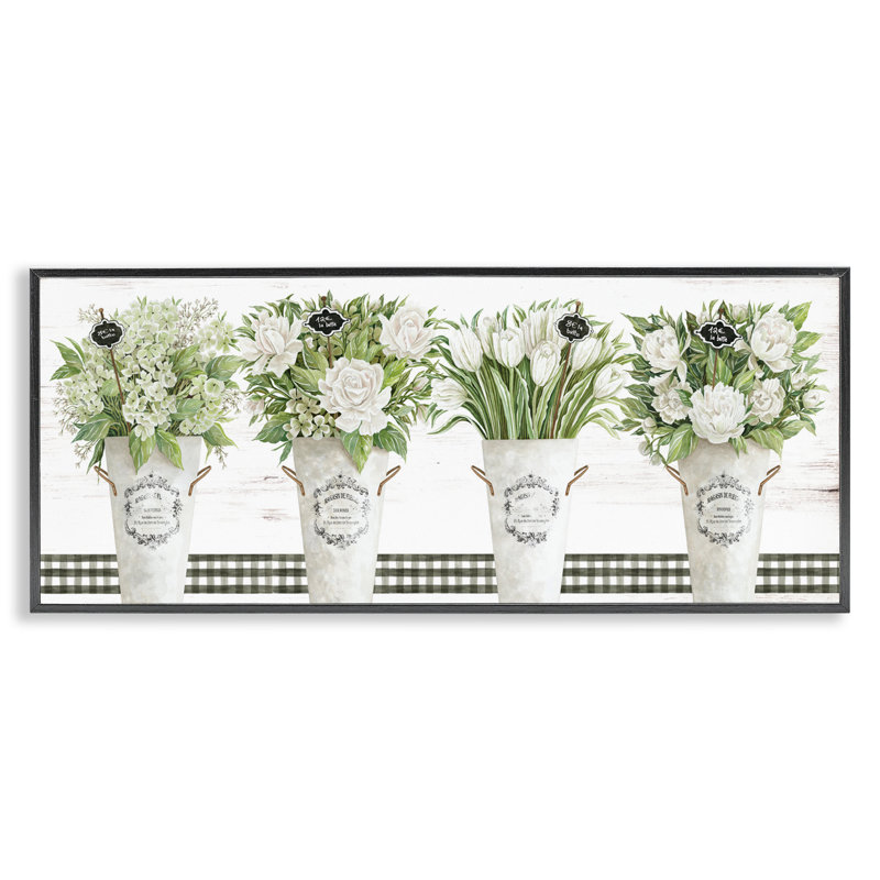 Marche aux Fleurs Framed Giclee, design by Cindy Jacobs, 10" H x 24" W, Midnight Black Framed Giclee
