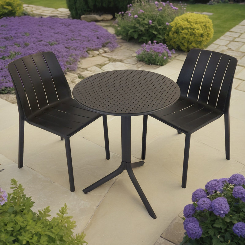 Round 2 - Person 61cm Long Dining Set, Dark Grey