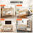Rattan Console Table with 3 Storage Drawers and Sliding Door