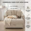 Canapé-lit de 53,5 po en velours avec rangement caché et coussins décoratifs-129883347