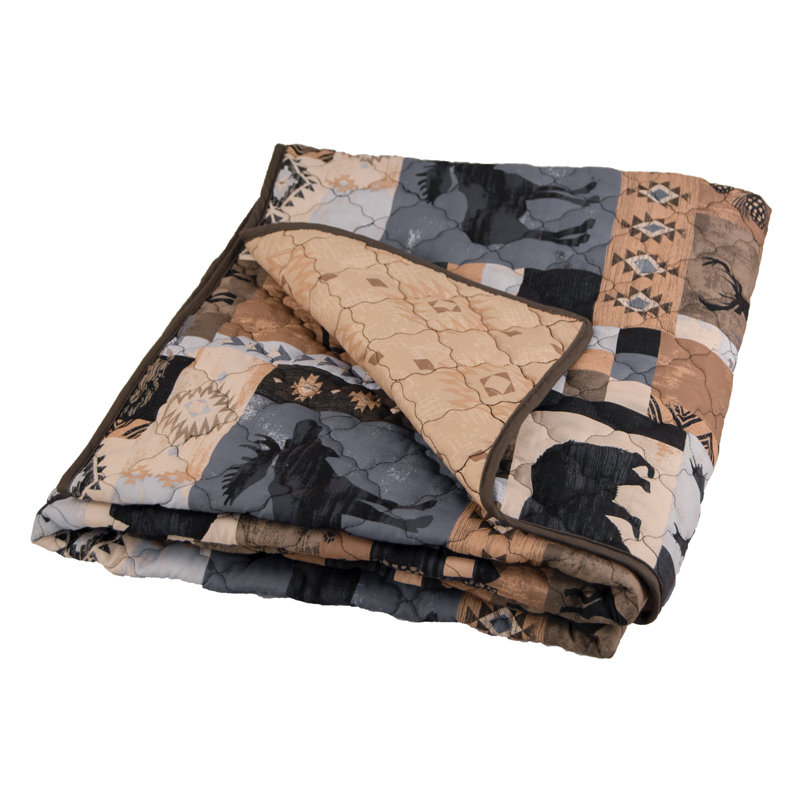 Kila Reversible Rustic Microfiber Throw Blanket