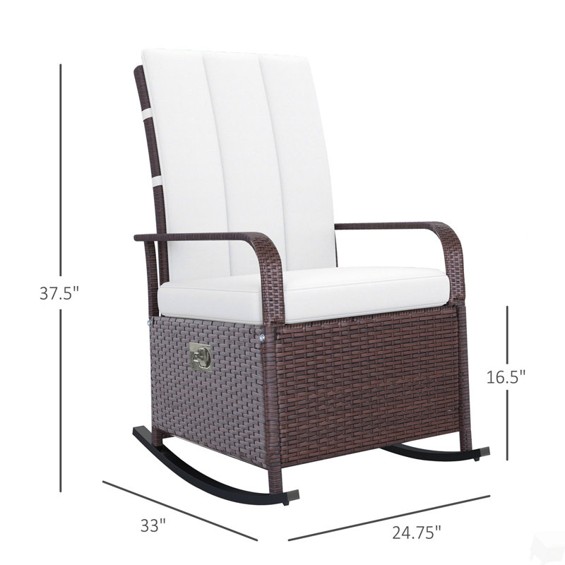 Fauteuil inclinable et berçant en rotin d'extérieur