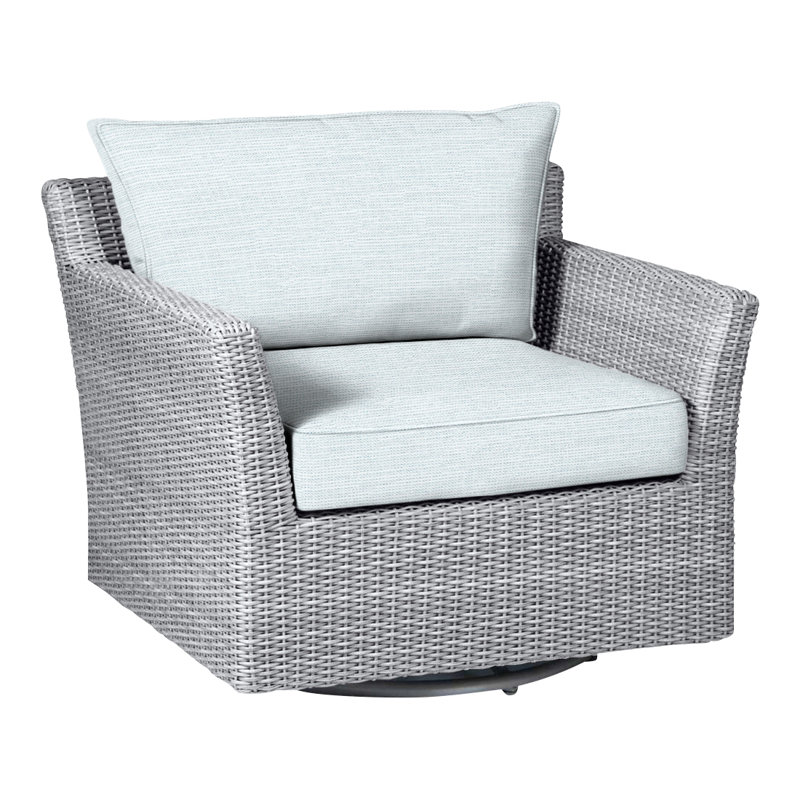 Fauteuil oscillant pivotant Club Woven N-Dura, Welt, Ciel de papier, Huître
