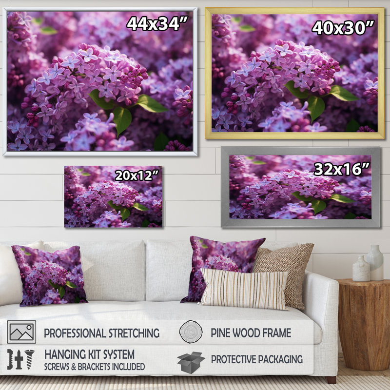 «Lilac mauve», impression sur toile, Cadre photo noir, H 24 po x l 32 po x P 1 po