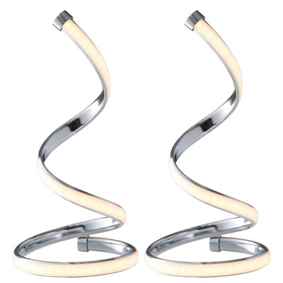 Set of 2 Spira - Polished 10W LED Table Lamps