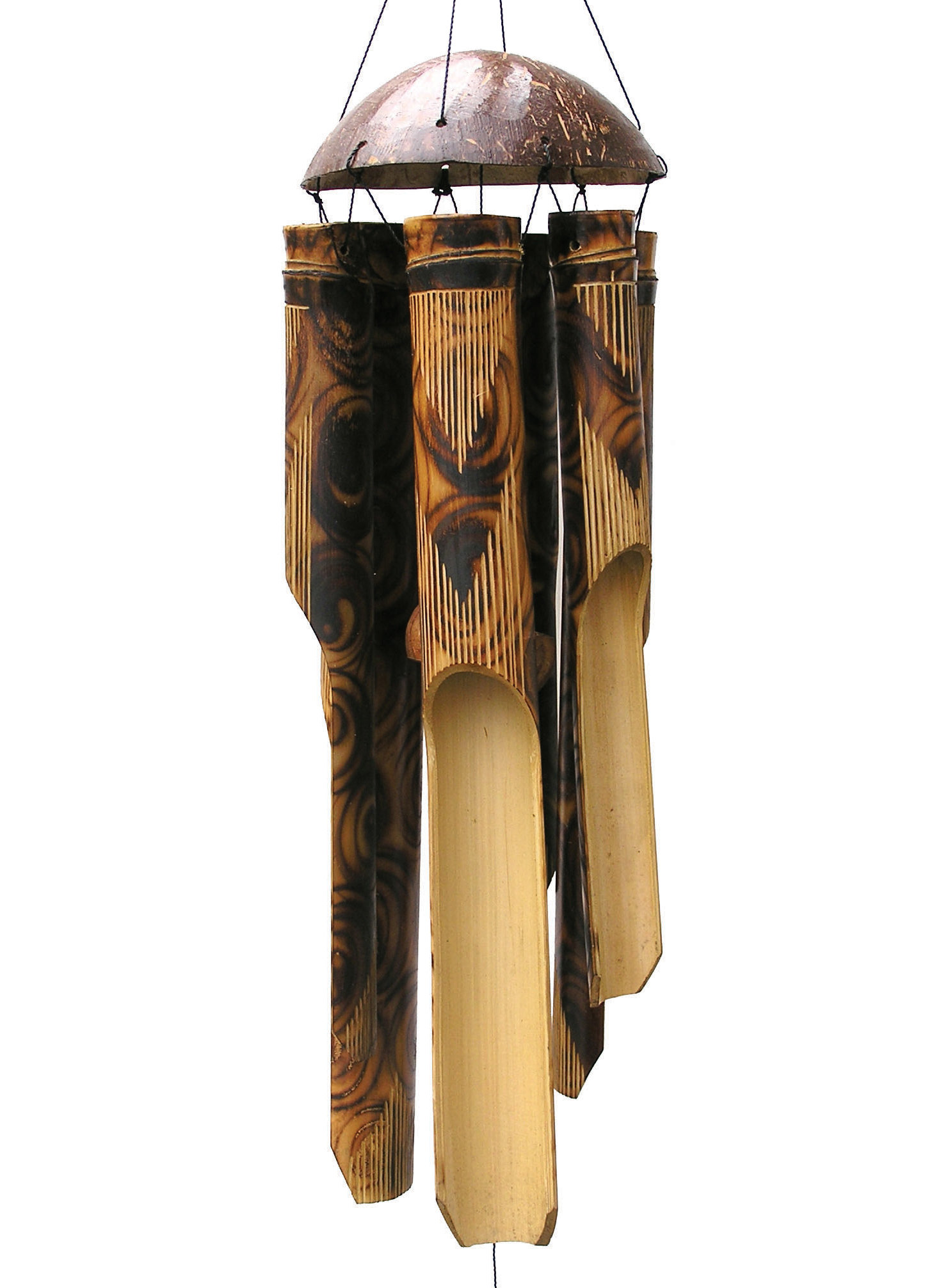 Cohasset Windspiel ‚Burnt Flower‘ – Handgefertigte Klangspirale Aus Bambus