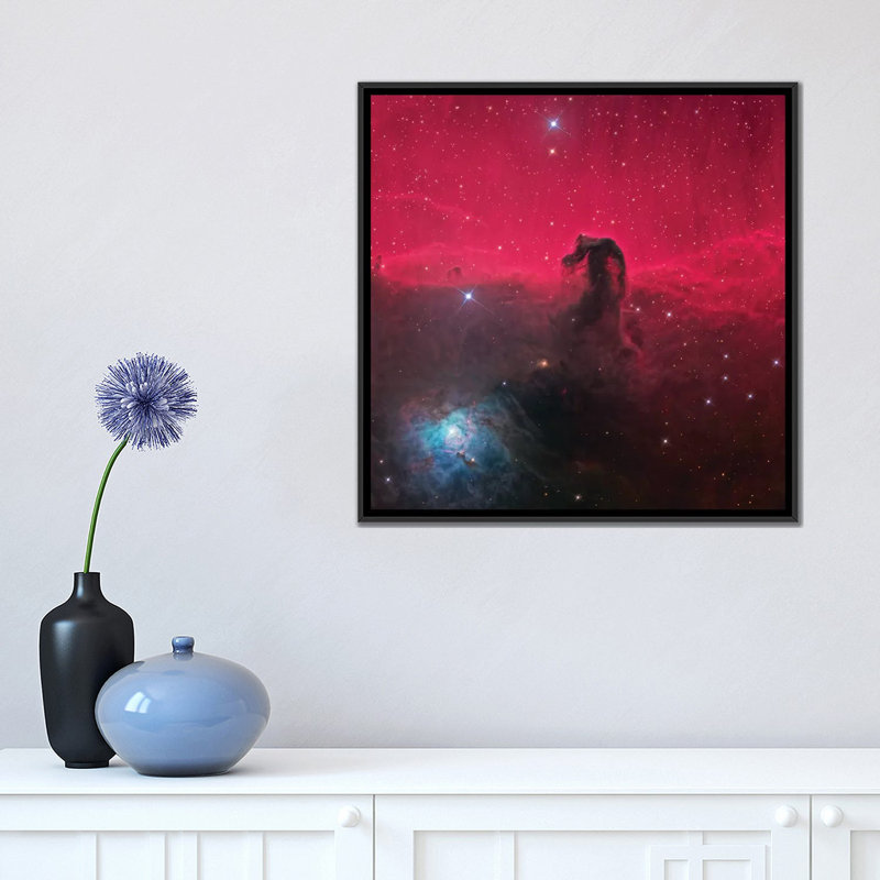 « the magnifique cheval head nebula », impression sur toile, H 18 po x l 18 po x P 1,5 po, Toile encadrée noire, Pas de tapis
