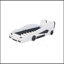 Lit plateforme simple en forme de voiture de course avec roues, blanc
