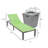 Dueitt Outdoor Aluminum Chaise Lounge Chair with Fire Pit Side Table-305044798-293522613