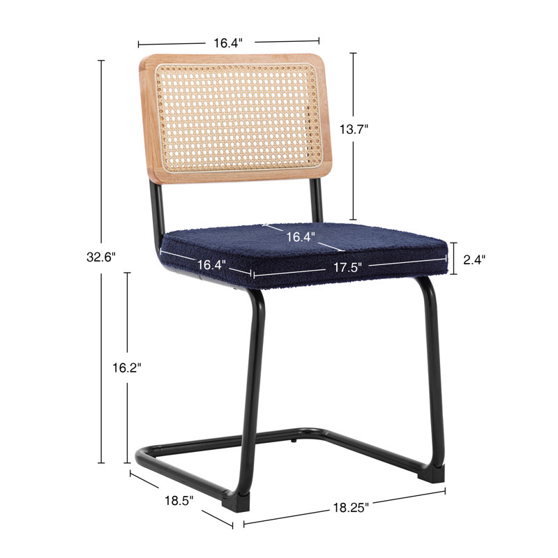 Chaise Behadil, Bleu, Noir, noir, noir, noir