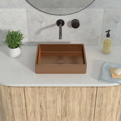 Lavabo de salle de bain rectangulaire en acier inoxydable 19 "x 15" avec bonde escamotable