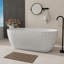 Baignoire de trempage autoportante en surface solide 63 "avec trop-plein 63" Terrazzo-117790186