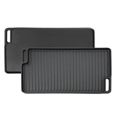 Plaque de cuisson rectangulaire en fonte MegaChef 17,70 x 10 pouces pour utilisation à l'intérieur et à l'extérieur
