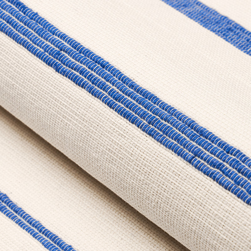 Tissu à rayures Cambaya tissé à la main, Bleu