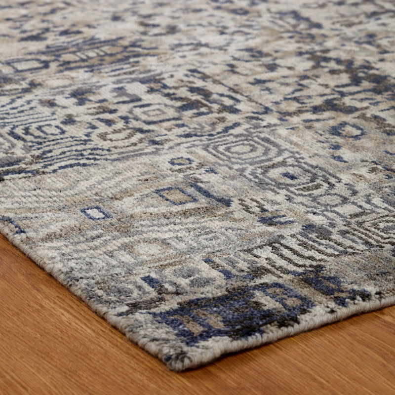 Hercules Abstract Area Rug in Gray, Rectangle 4' x 6'