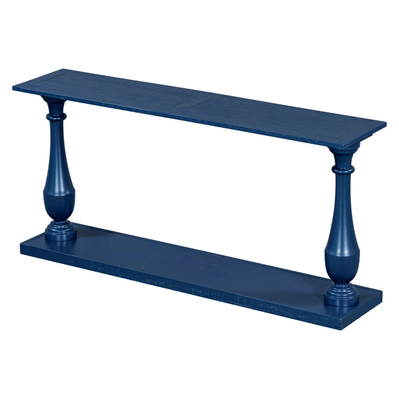Console, table étroite avec tablette inférieure pour le salon, le vestibule, la chambre à coucher, Marine