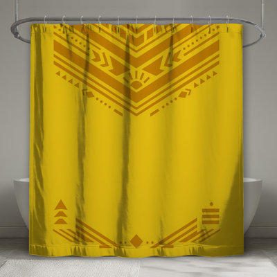 Yellow Geometric Pattern Shower Curtains Extra Long