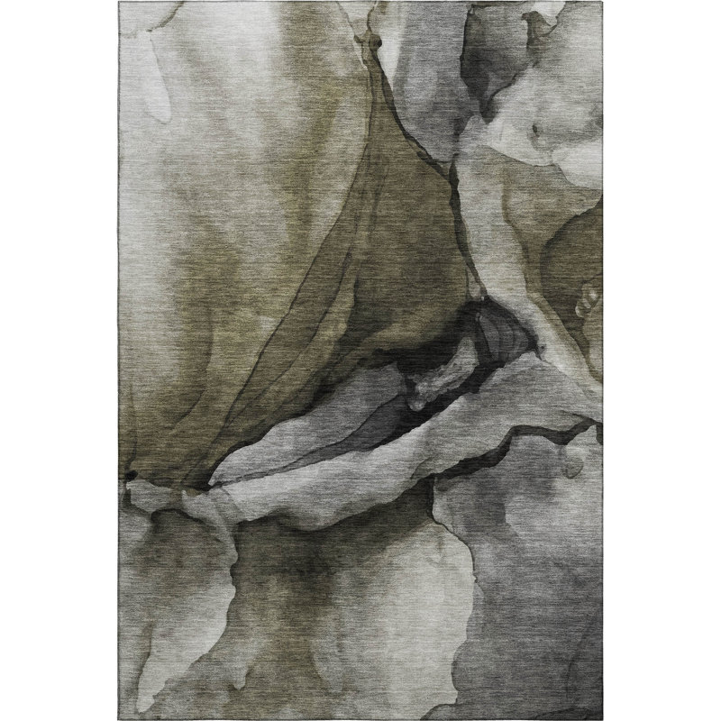 Premium Machine Washable Lonon AMF1937 Abstract Rug, Rectangle 5' x 7'6"