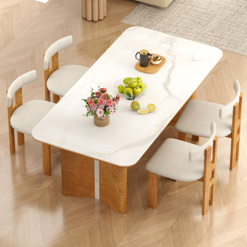 Gymax Dining Chair Upholstered Kitchen Chair w/ Padded Seat & Curved Backrest, 2
