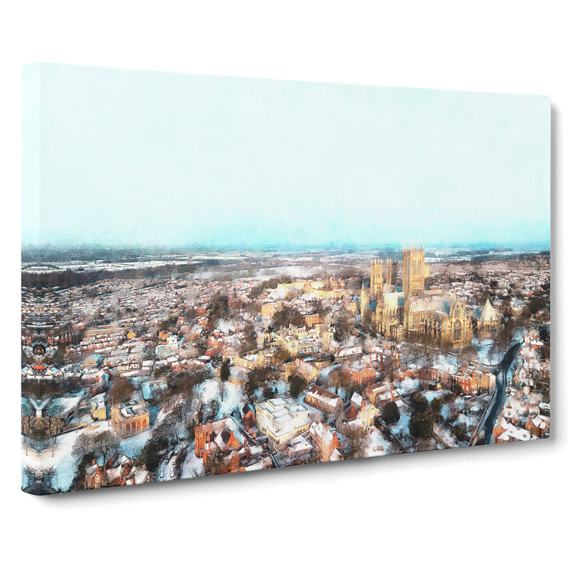 Lincoln Skyline In England - Wrapped Canvas, 35cm H x 50cm W x 3cm D