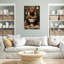 Chien assis sur une toilette sur toile-941545303