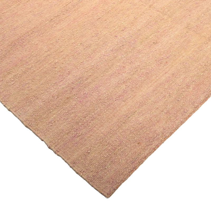 Solid Kilim Silk Rug, Pink