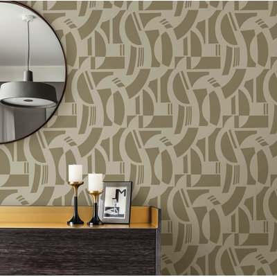 Carter Geometric Flock Wallpaper
