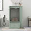 Meuble-lavabo de 20 po avec lavabo en céramique, tiroir et tablettes latérales ouvertes avec barre à serviettes en bois de pin-121361382