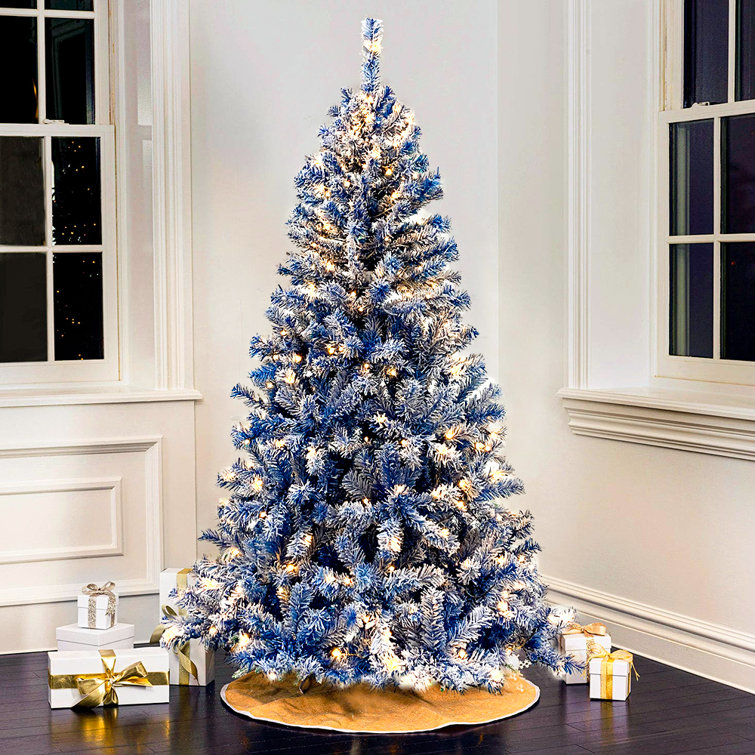 Blue Colored Ostrich Feather Christmas Trees
