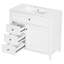 Meuble-lavabo de 36 po avec lavabo, panneau de fibres à densité moyenne moderne et bois d'hévéa avec 3 tiroirs et tablette réglable, meuble-lavabo autoportant pour le rangement et l'organisation de la salle de bain-254210490-254210491-254210492