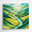 Aquarelle, paysage, 28, art mural en métal vert-719329950