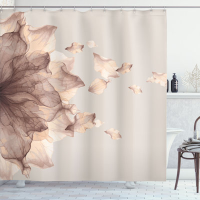 Donquell Floral Shower Curtain with Hooks Included