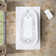 72" L x 37" W Elite Series Drop in Combination Acrylic Bathtub with Reversible Drain in White
