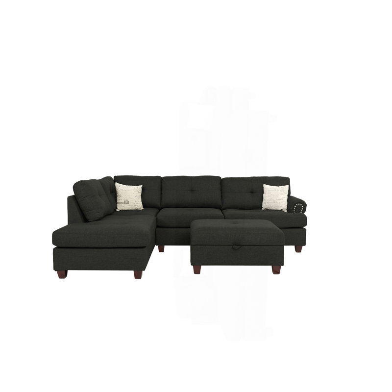Canapé modulaire 3 pièces Contemporary, Polyfibre noir