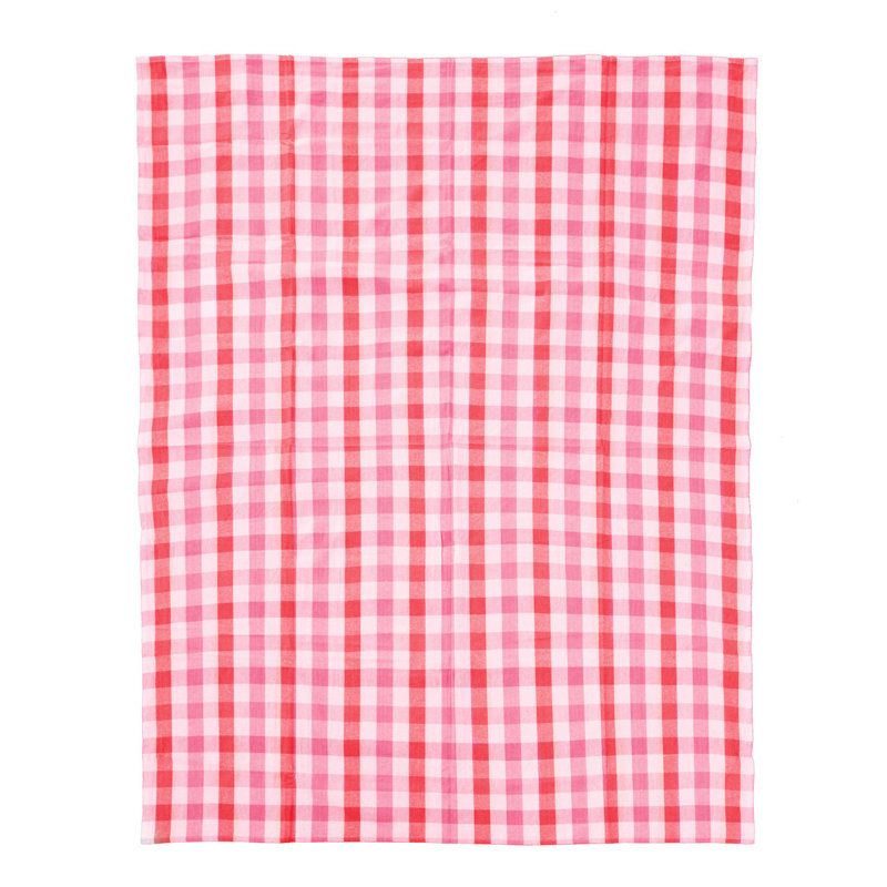 Korinne Rectangular Tartan Tablecloth, Pink