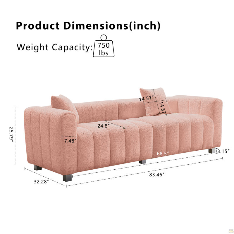 Causeuse 3 places 83,46 po, Rose