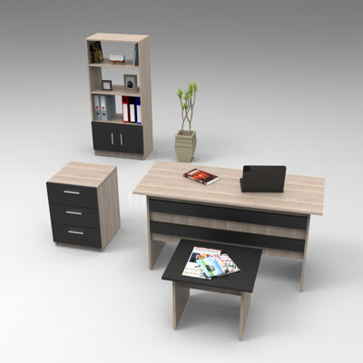 Burçak 4 Piece Writing Desk Office Set