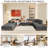 176" Wide 8 - Piece Corduroy Modular Sectional-527781186